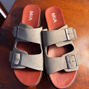 MIA Olive Double Strap Sandals